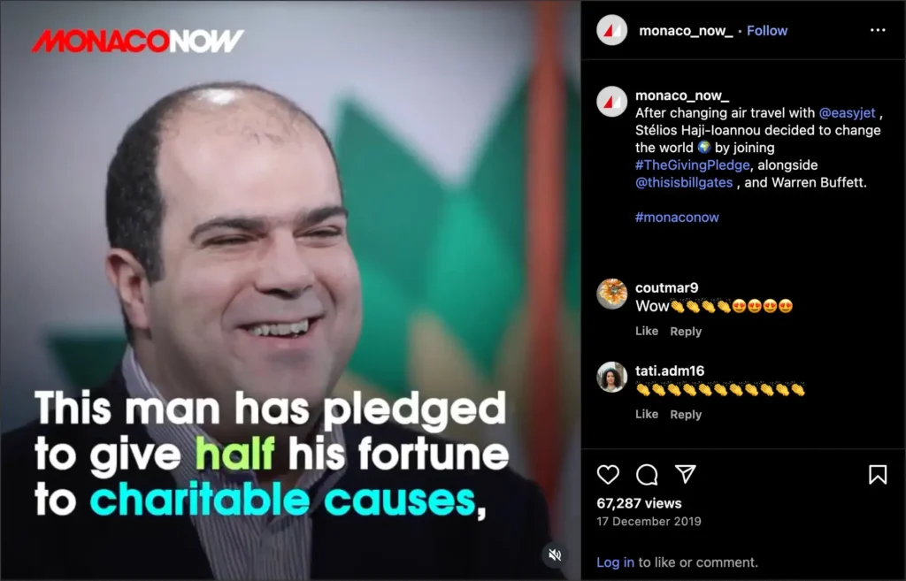 Sir Stelios Monaco Now Instagram